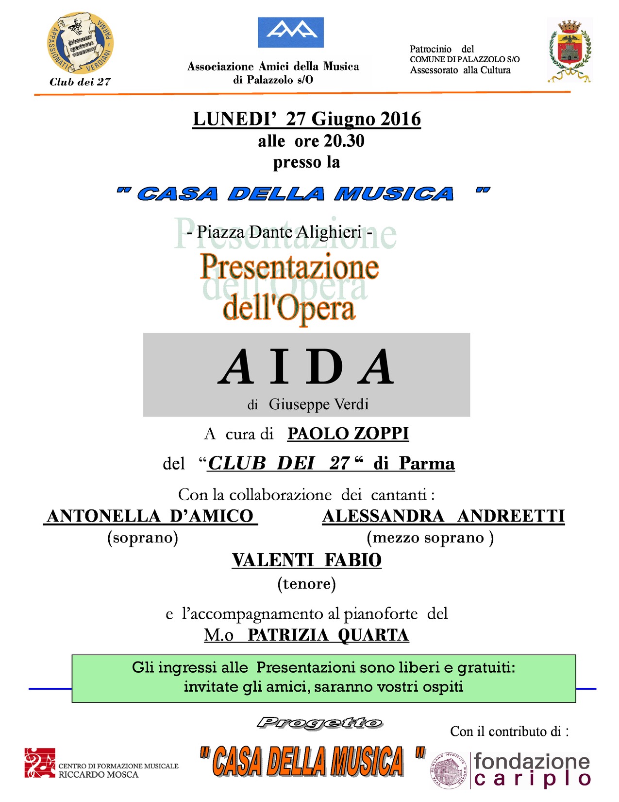 27/06 – AIDA: presentazione dell’opera di Giuseppe Verdi