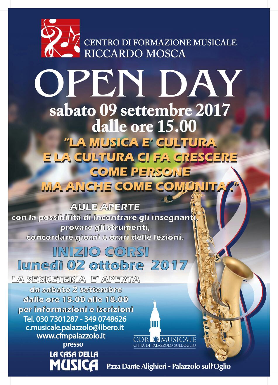 09/09 – Open Day del Centro di Formazione Musicale Riccardo Mosca