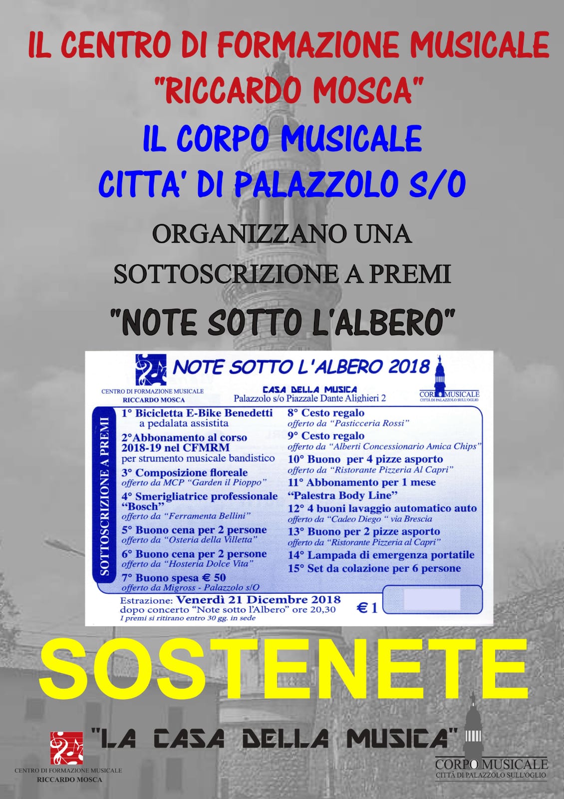 Sosteneteci con la sottoscrizione a premi!!!